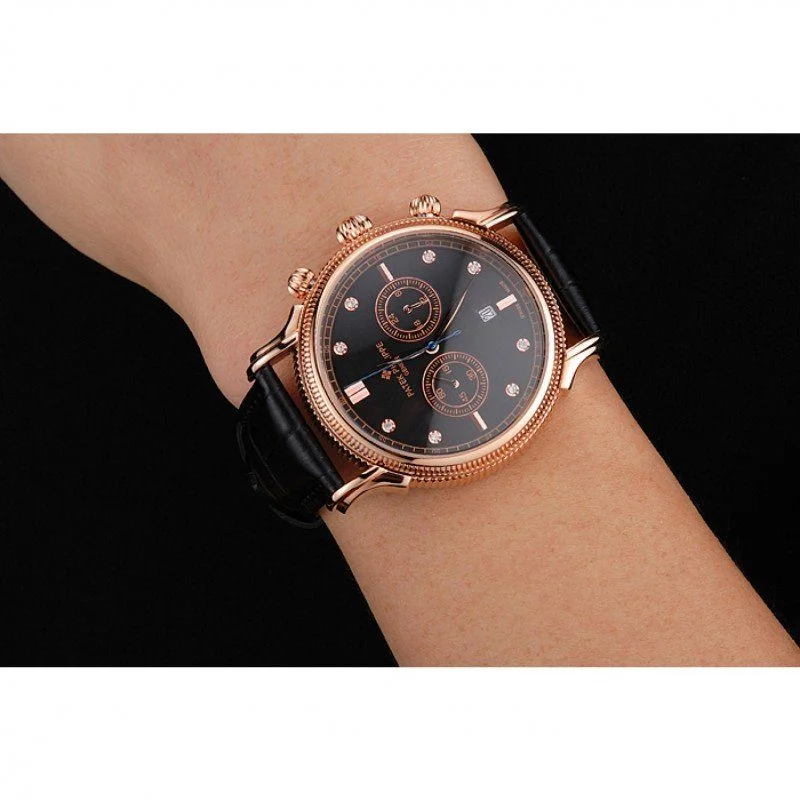 Chronograph Black Dial With Diamonds 40 mm, Rose Gold Plated