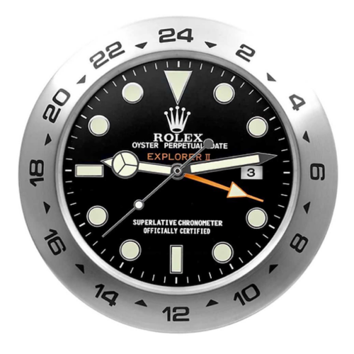 explorer ii black dial wall clock