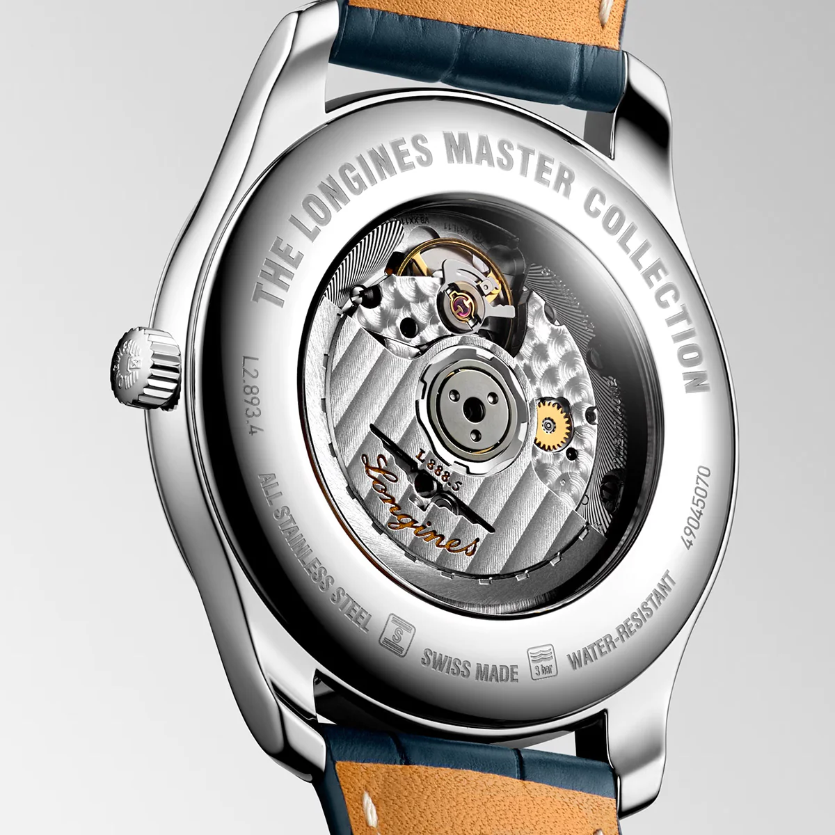 Masters Collection 42MM Automatic Silver Dial Blue Strap Watch L28934792