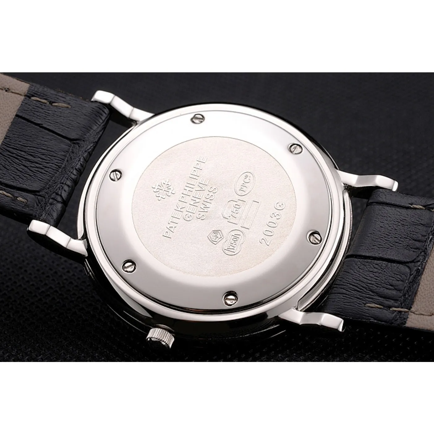 Calatrava Black Dial Roman 40 mm, Stainless Steel