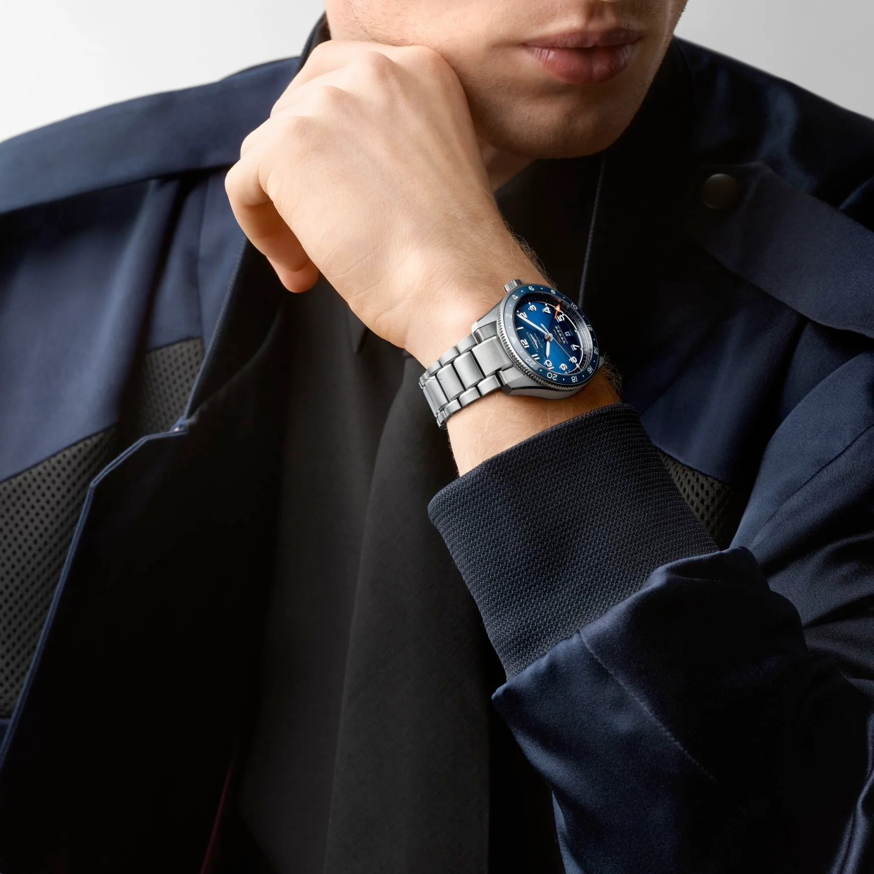 Spirit 42MM Zulu Time GMT Blue Steel Watch L38124936