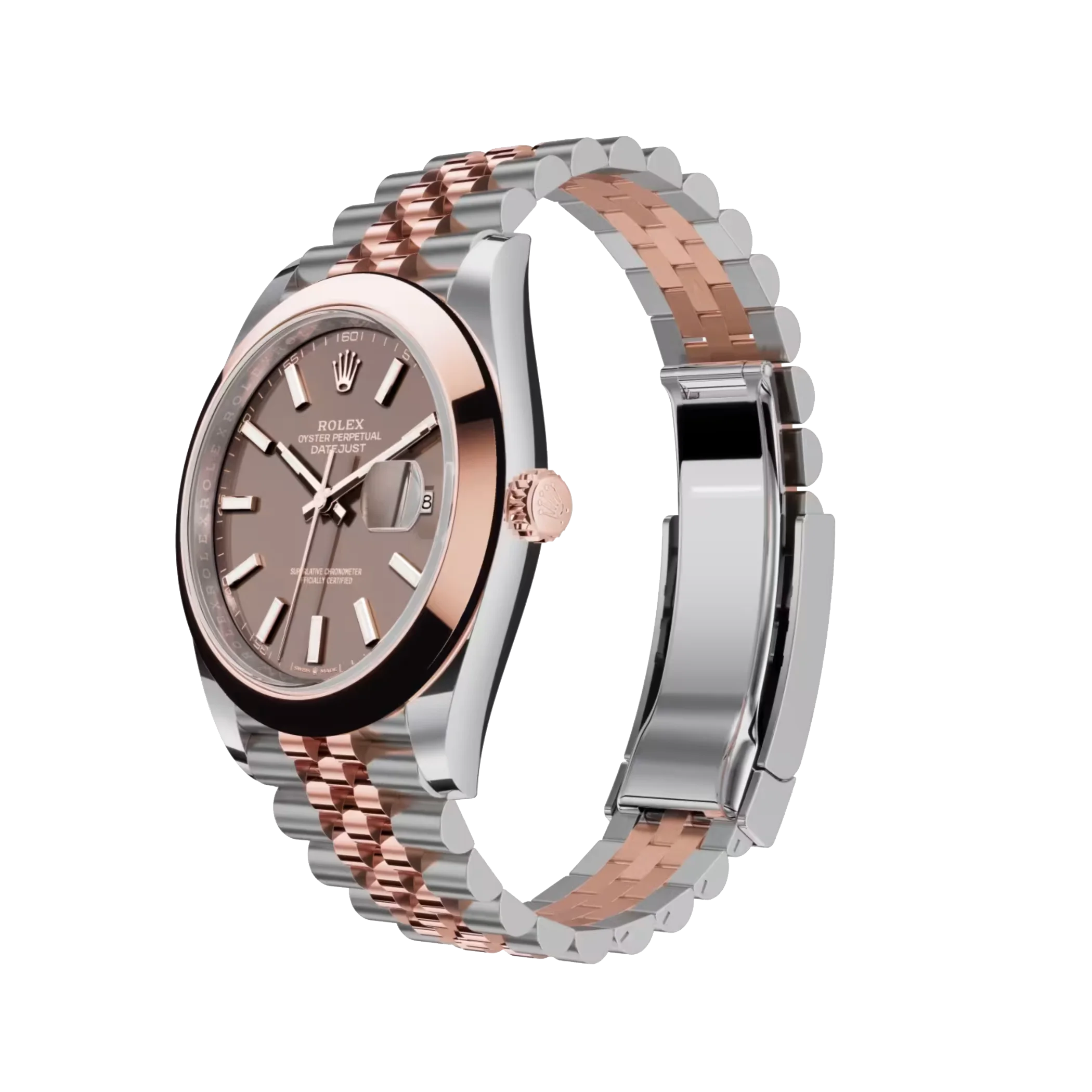 Datejust: Oystersteel and Everose gold, chocolate dial, Jubilee bracelet, m126301-0002