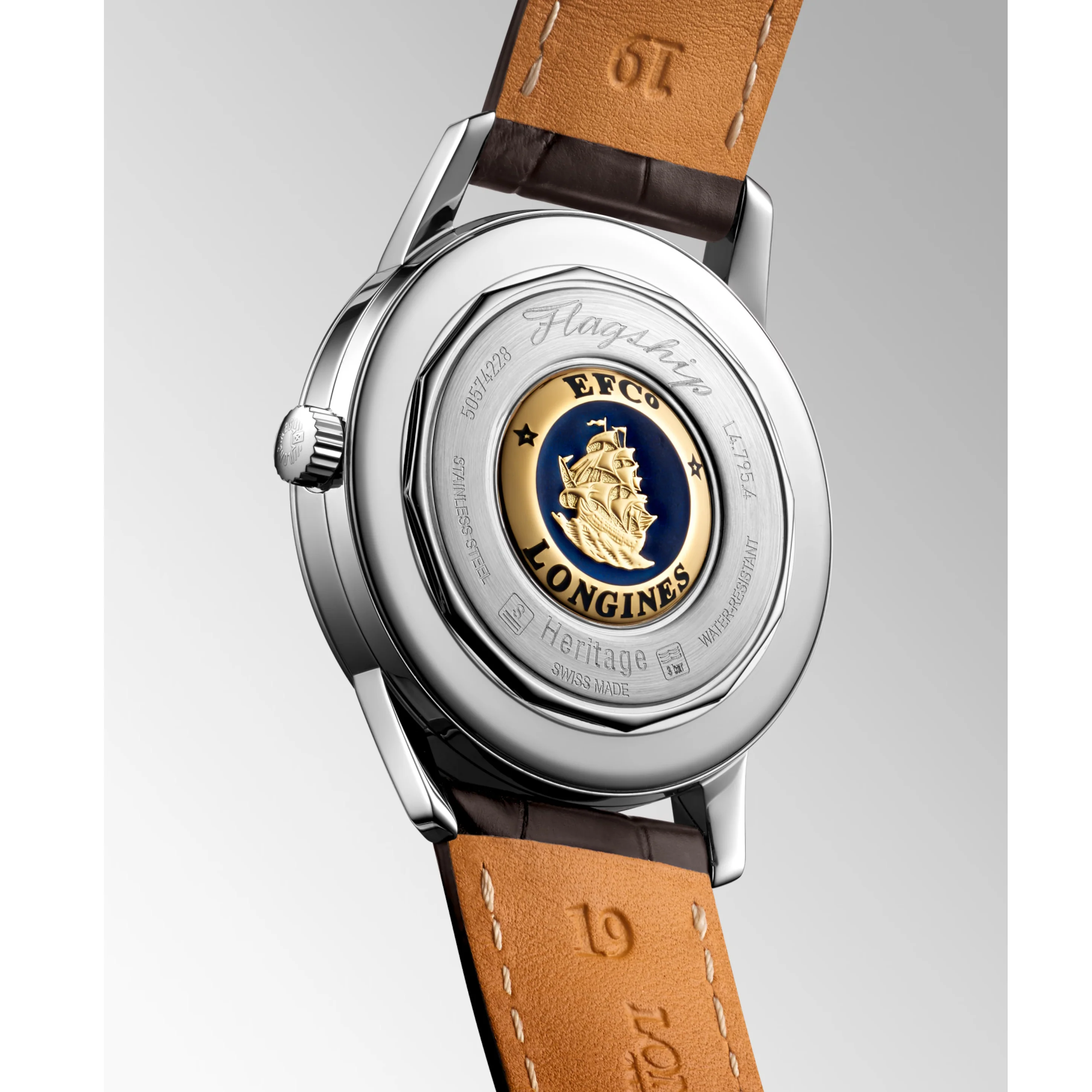 Flagship 38.5mm Automatic Heritage Brown Strap Watch L47954782