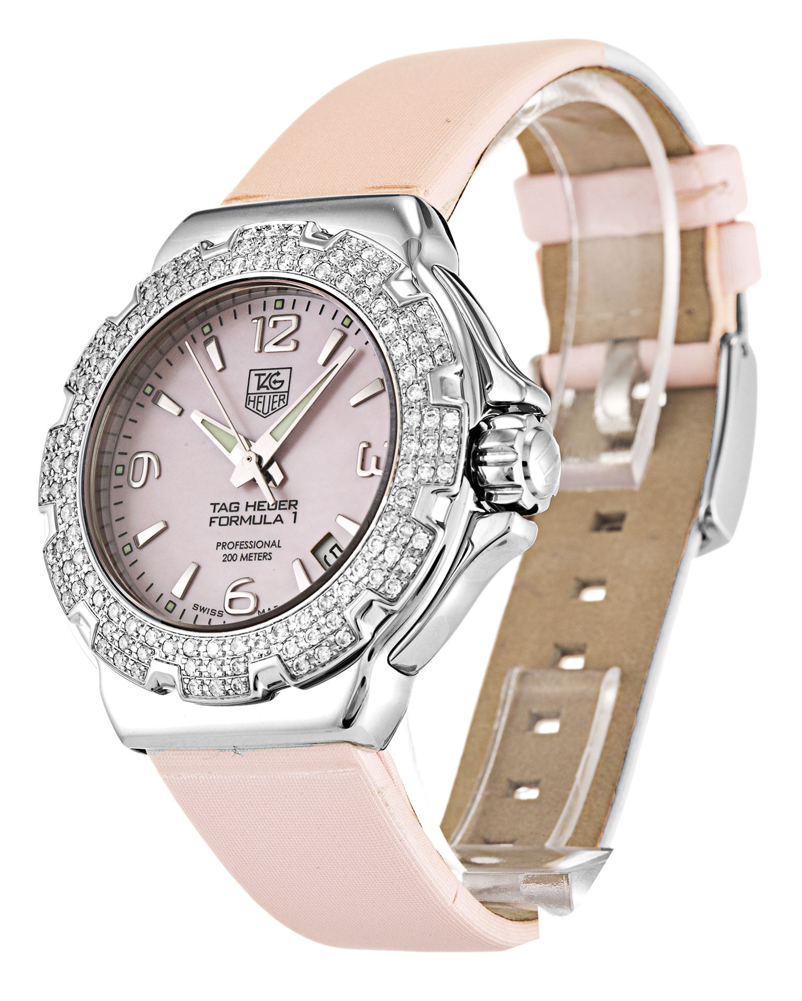 Formula 1 Sparkling WAC1216.FC6220 Pink Dial Stick Markers 37MM