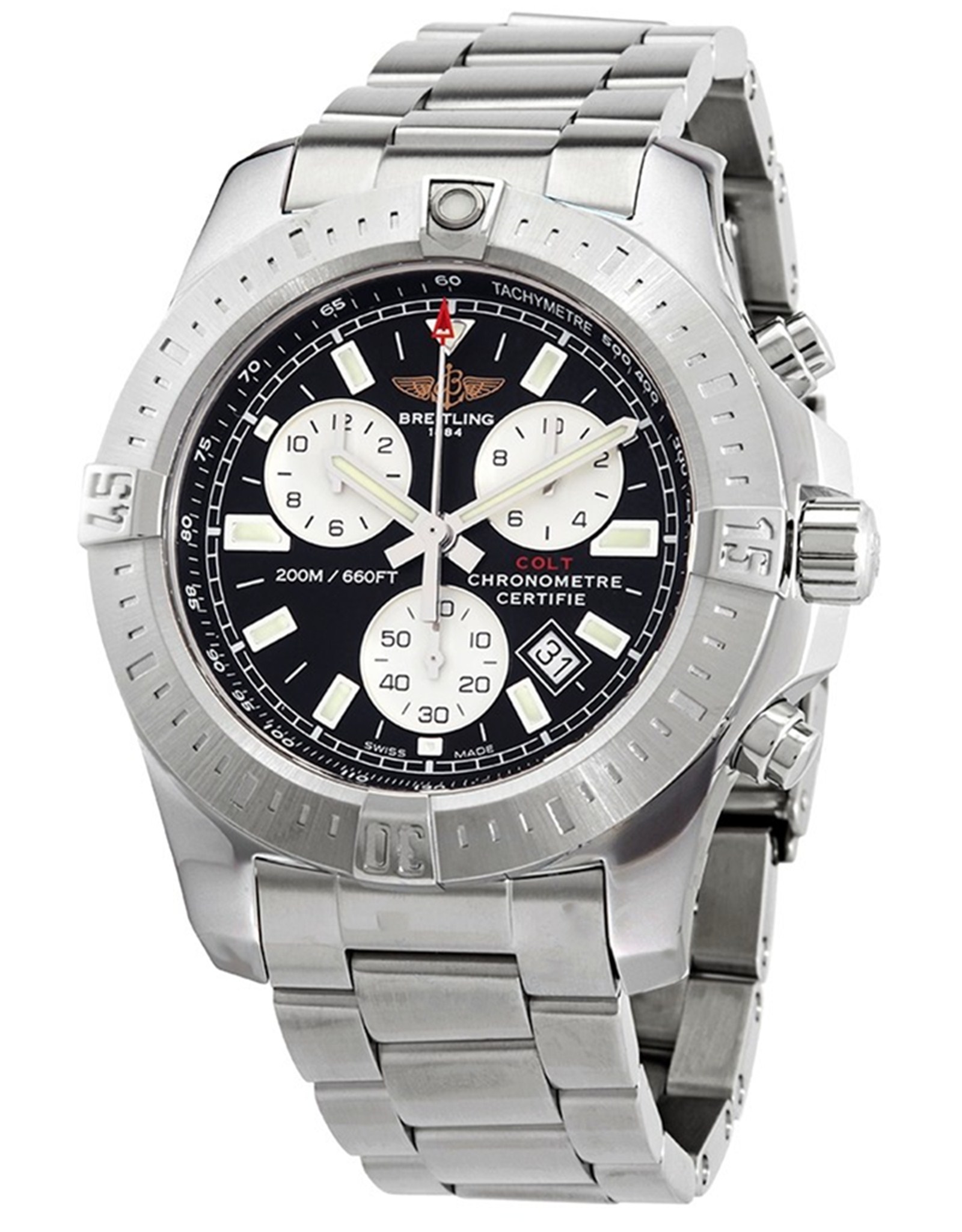 Colt Black Dial Stainless Steel Strap A73388111B1A1