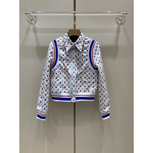 louis vuitton Game On Reversible Printed Nylon Bomber Jacket white