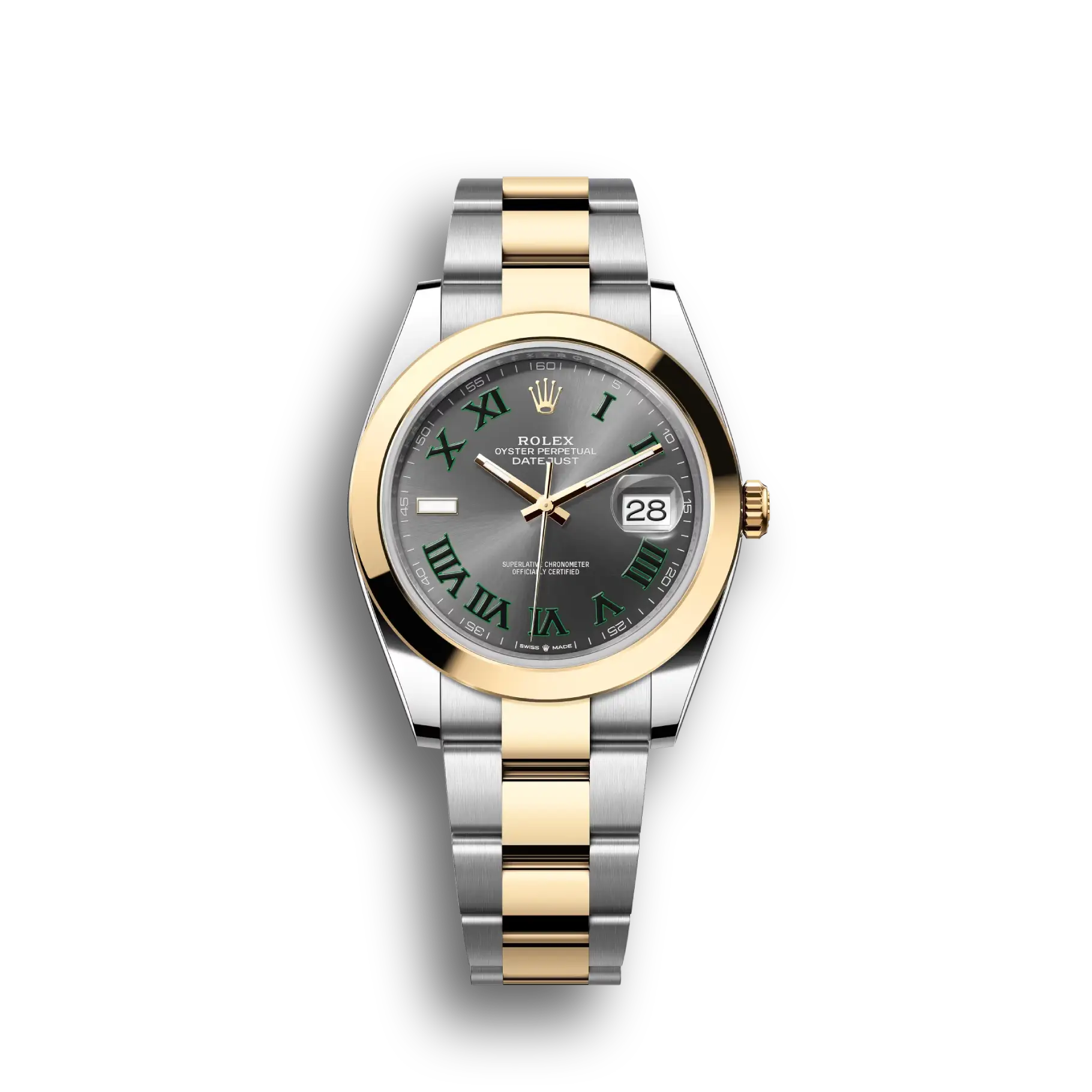 Datejust: Oystersteel and yellow gold, slate, m126303-0019