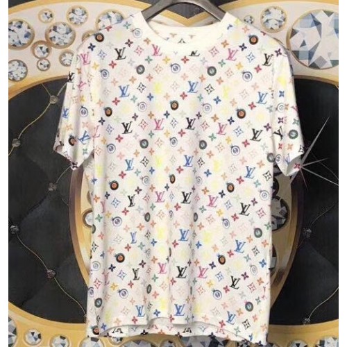 Louis Vuitton All Over Rainbow Logo T-shirt White