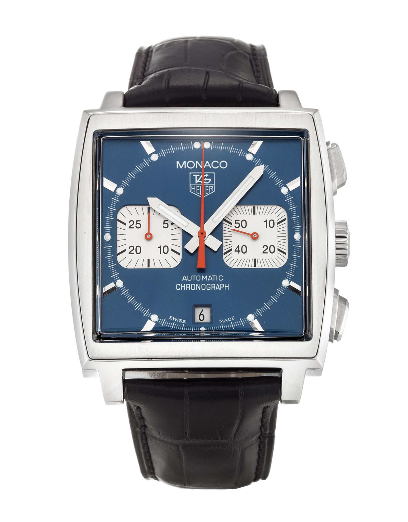 Monaco Blue Dial Leather Strap CW2113.FC6183-38 MM