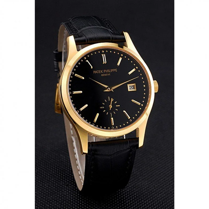 Calatrava Dial Black 41 mm, Yellow Gold Plated