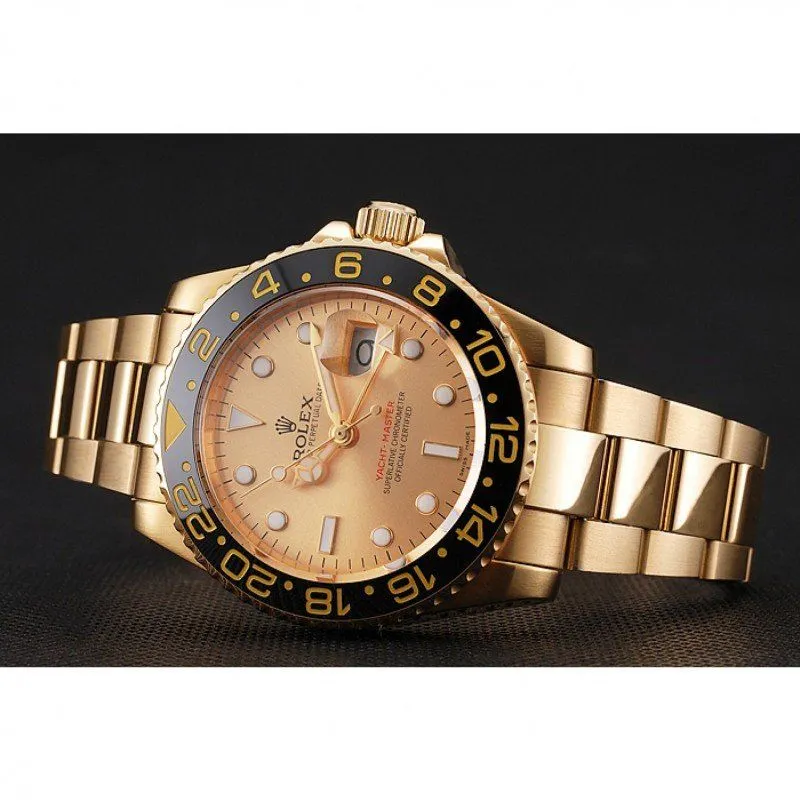 Swiss GMT Master II Gold Dial Black Bezel Gold Case And Bracelet 1453749