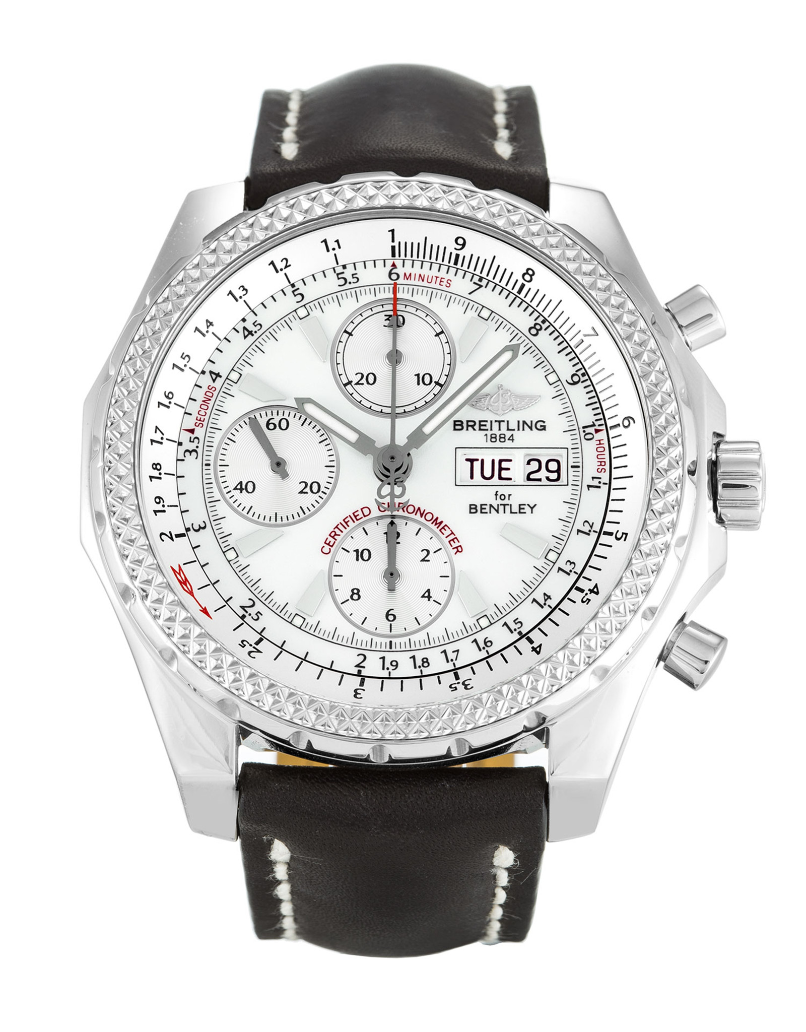Bentley GT White Dial Leather Strap A13362