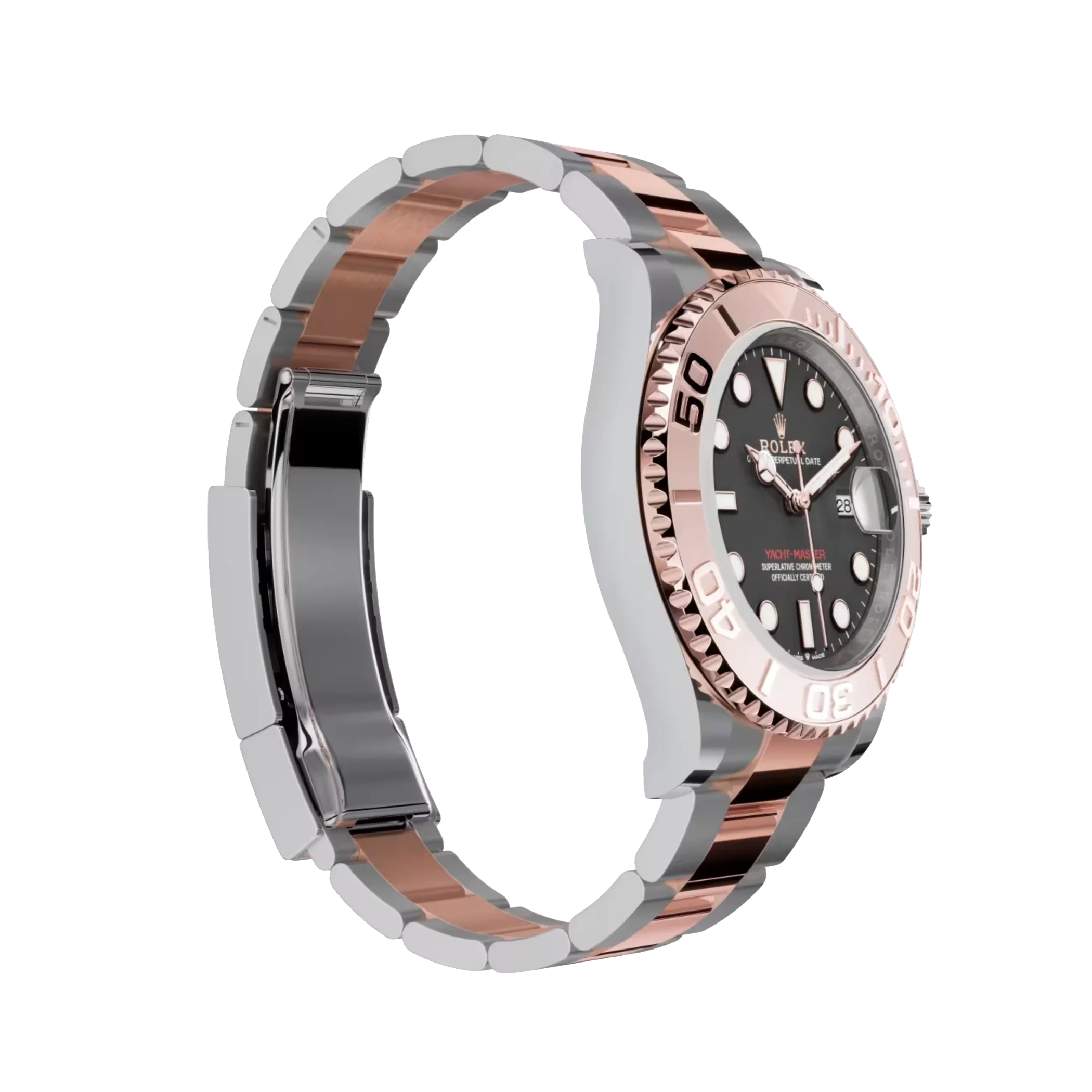 Yacht-Master: Everose gold, Intense black dial, Oyster bracelet, m126621-0002