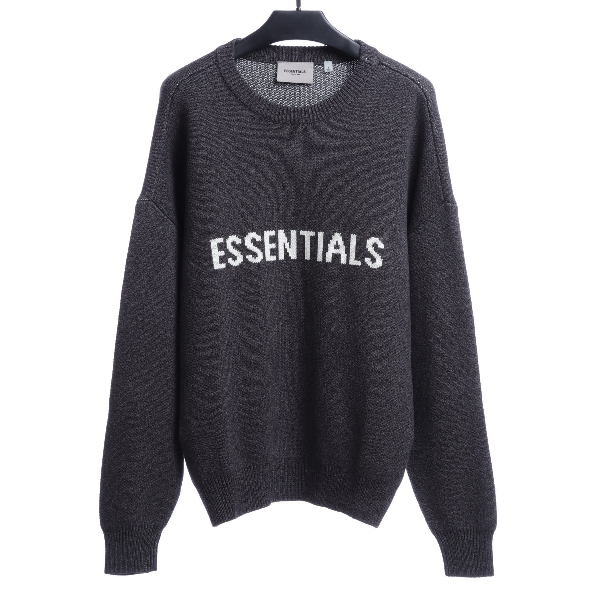Letter jacquard crew neck sweater