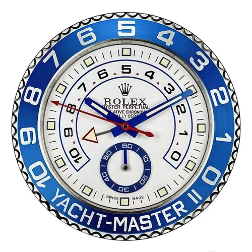 yacht master ll silver blue wall clock