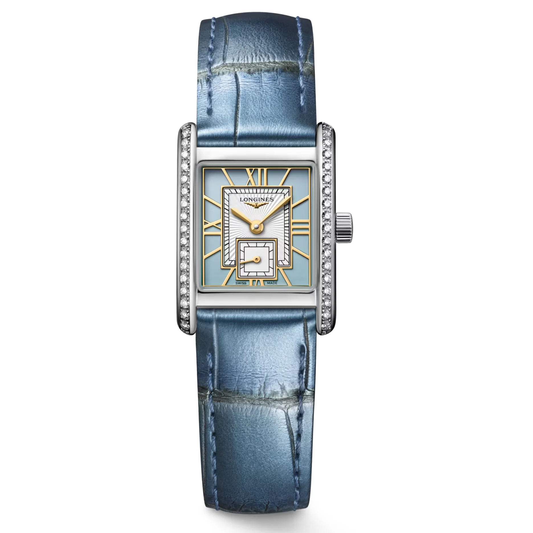 Mini DolceVita Quartz Blue Diamond Watch 21.5x29MM L5.200.0.95.2