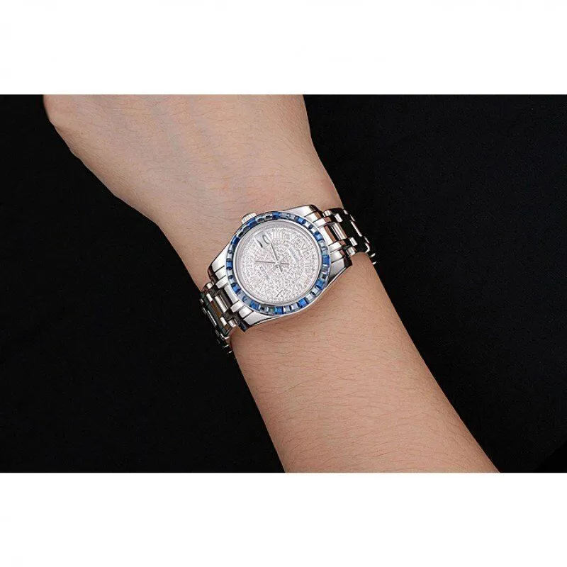 Datejust Diamond Dial Blue Jewels Bezel Stainless Steel Case And Bracelet 622834