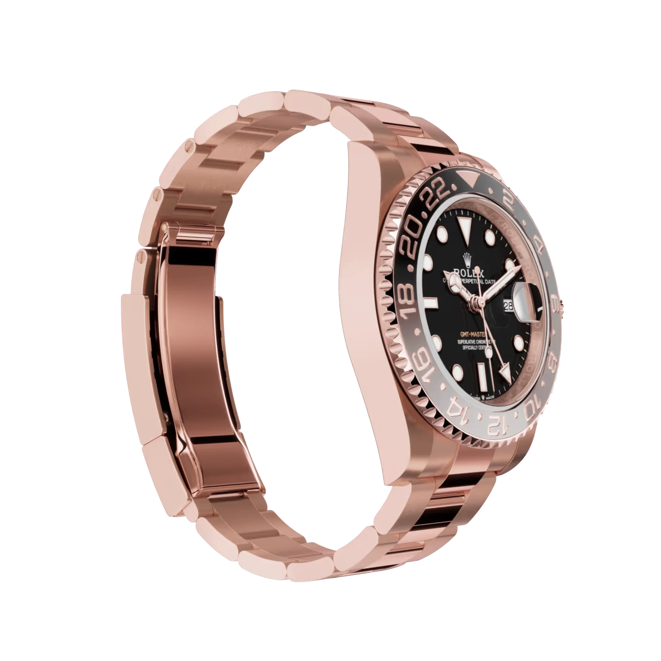 GMT-Master II: Everose gold, black dial, Oyster bracelet, m126715chnr-0001