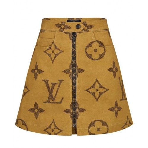 Louis Vuitton Womens monogram giant print skirt Apricot