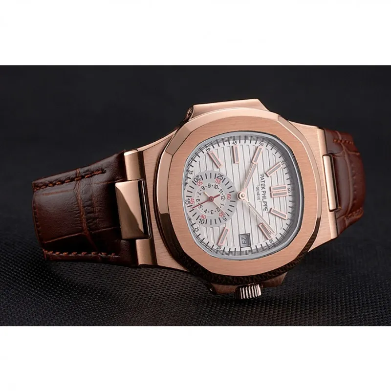 Nautilus 5980R-015 Dial White 40 mm, Rose Gold