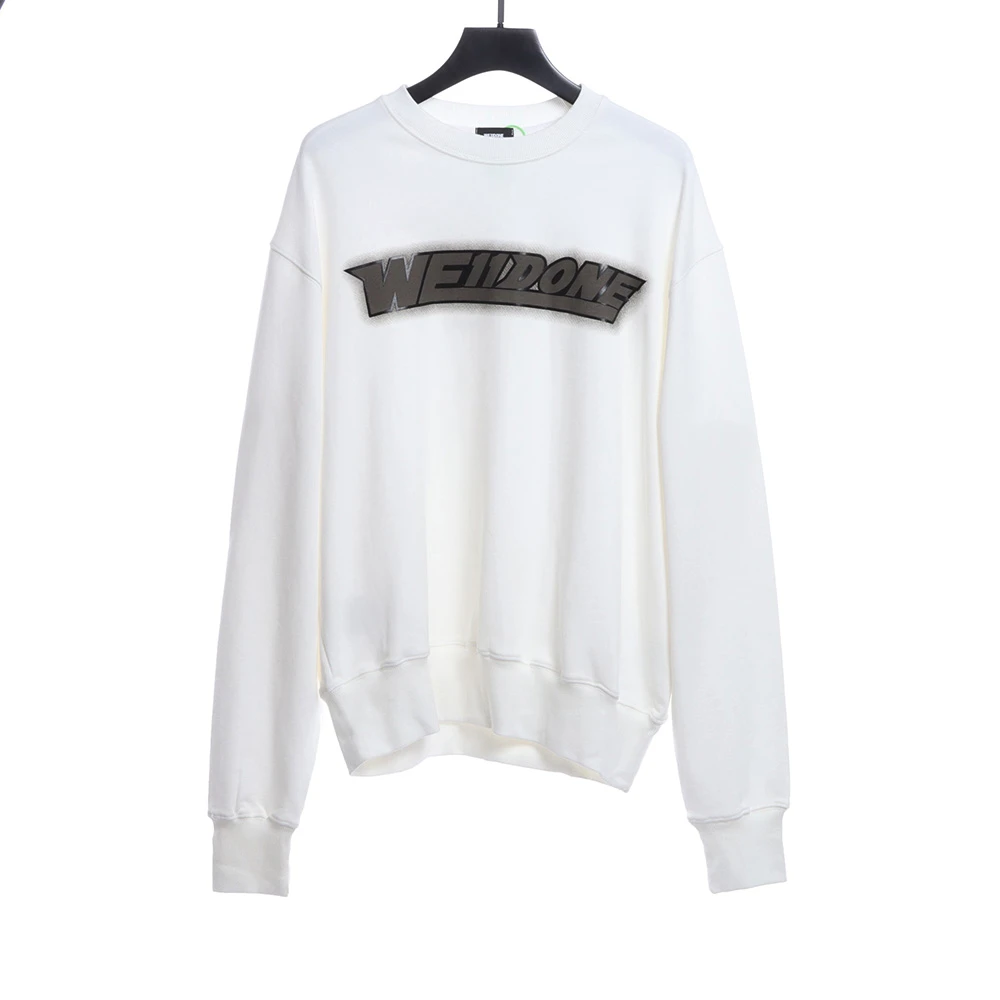 Halo Letters Print Crew Neck Sweatshirt (black / white)
