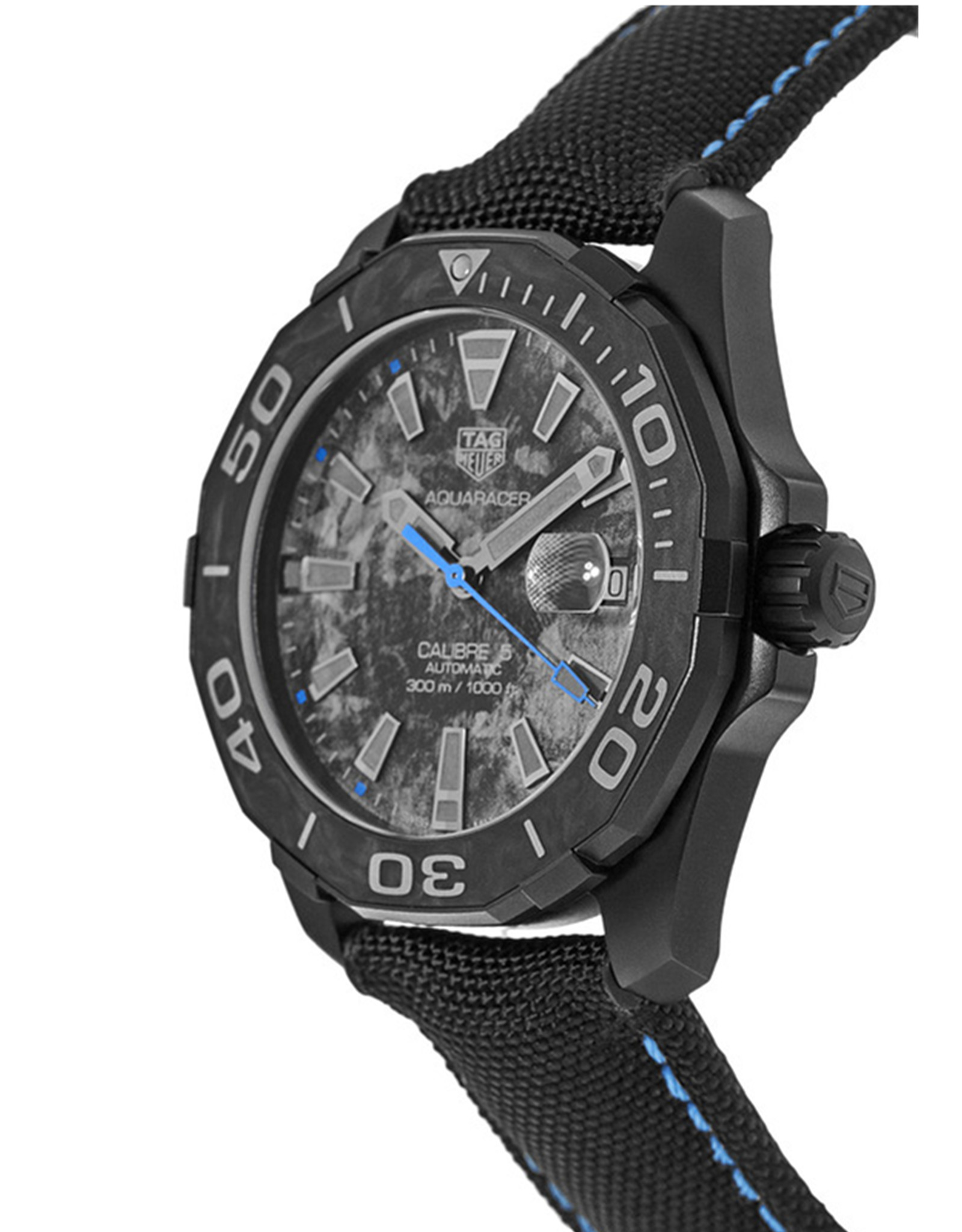 Aquaracer Black Dial Carbon Men's Watch WBD218C.FC6447 41MM