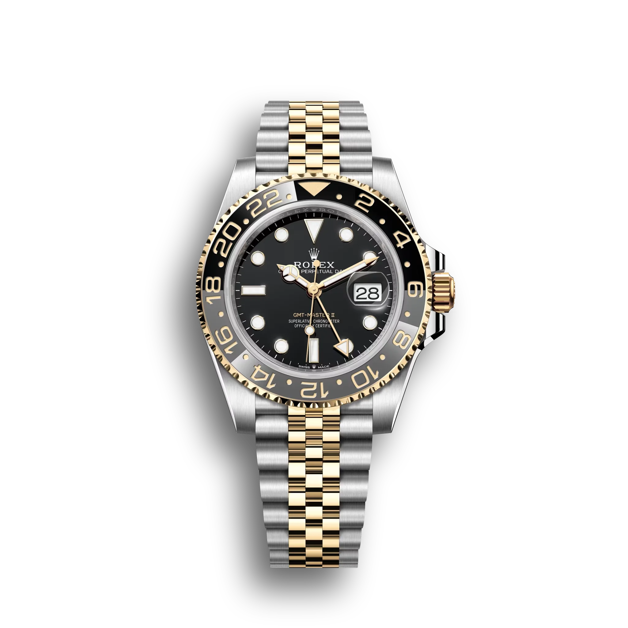 GMT-Master II: Yellow gold, black dial, Jubilee bracelet, m126713grnr-0001