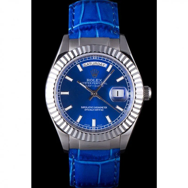 Swiss Day-Date Oyster Collection Blue Leather Band 621490
