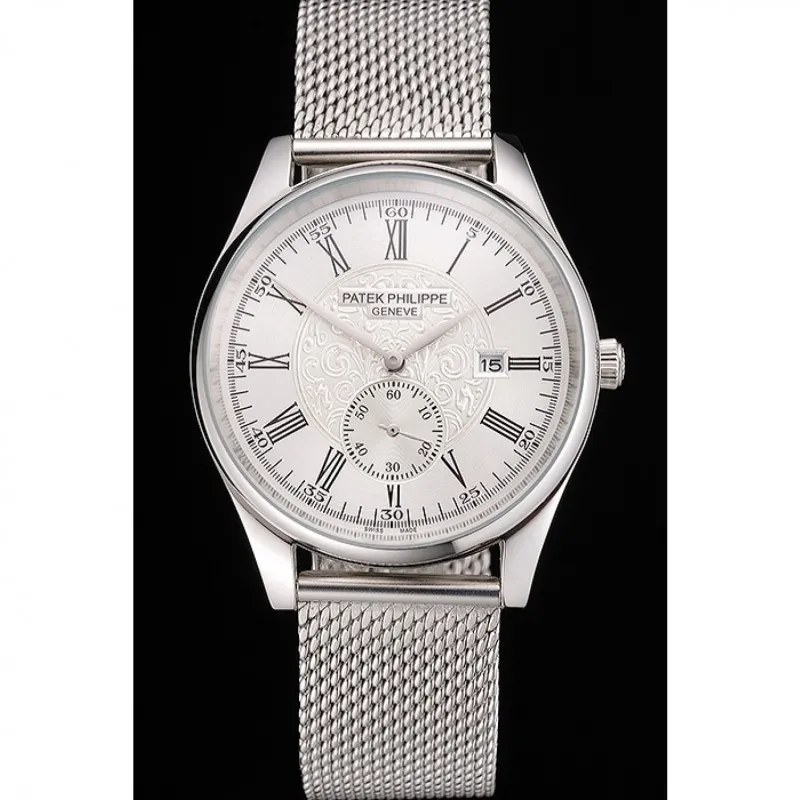 Calatrava Small Seconds Dial White 40 mm, Stainless Steel