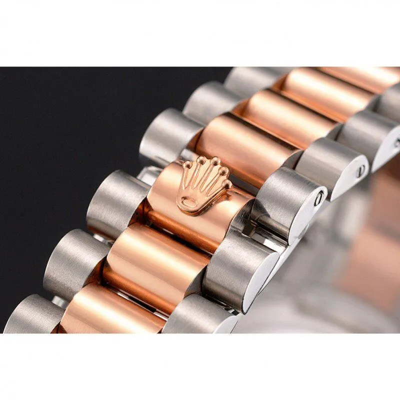 Datejust Rose Gold Dial And Bezel Stainless Steel Case Two Tone Bracelet