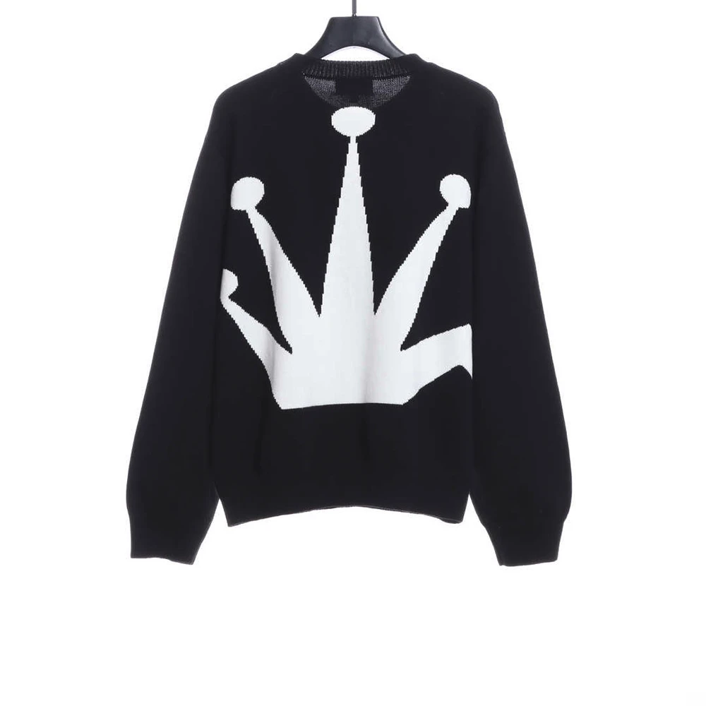 22SS Crown Crew Neck Pullover Sweater(Black/Green)