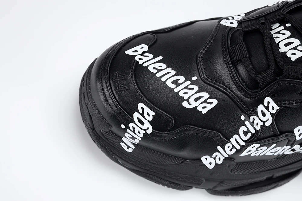 BALENCIAGA TRIPLE-S BLACK LOGO