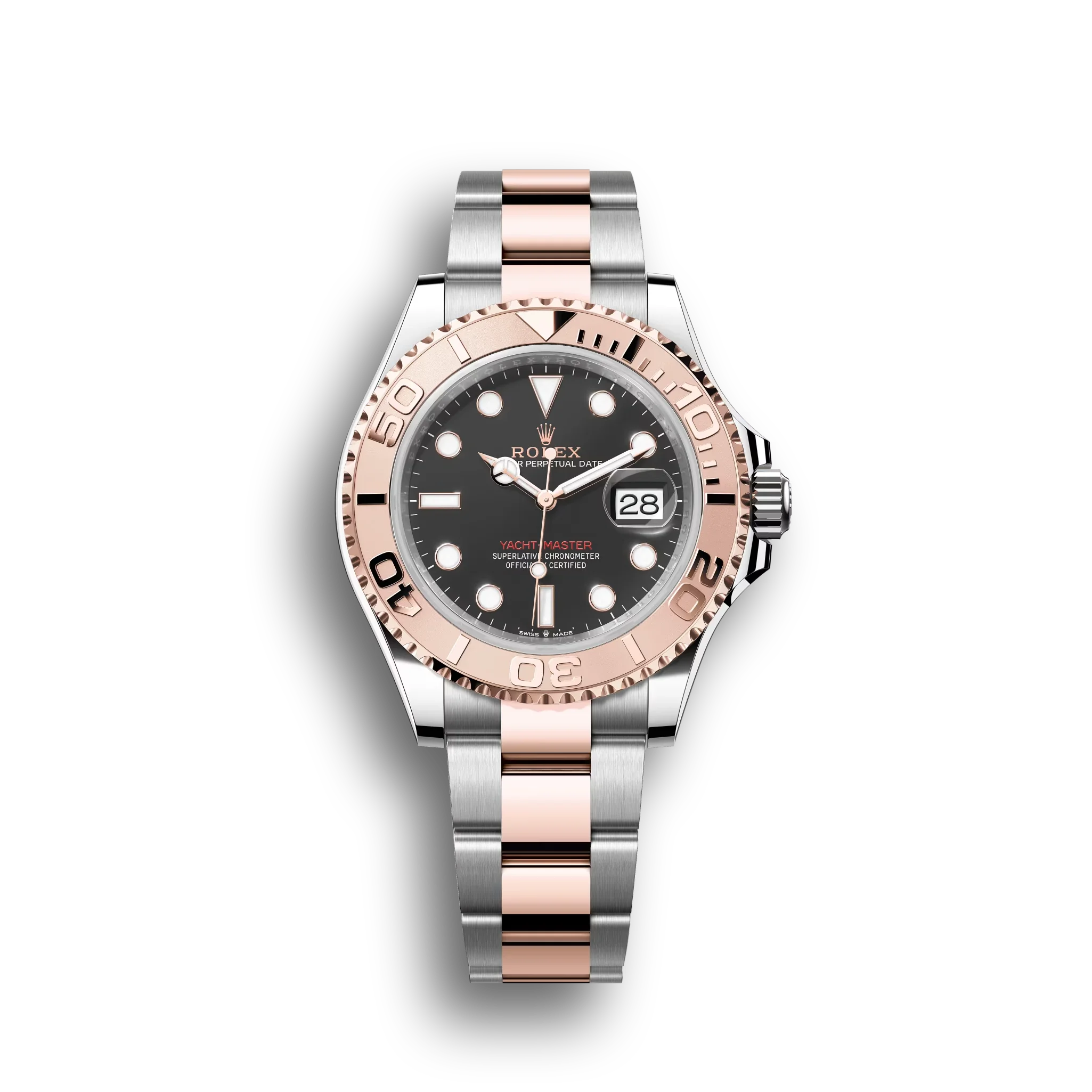 Yacht-Master: Everose gold, Intense black dial, Oyster bracelet, m126621-0002