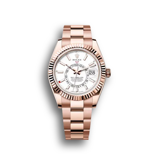 Sky-Dweller: Everose gold, intense white dial, Oyster bracelet, m336935-0003