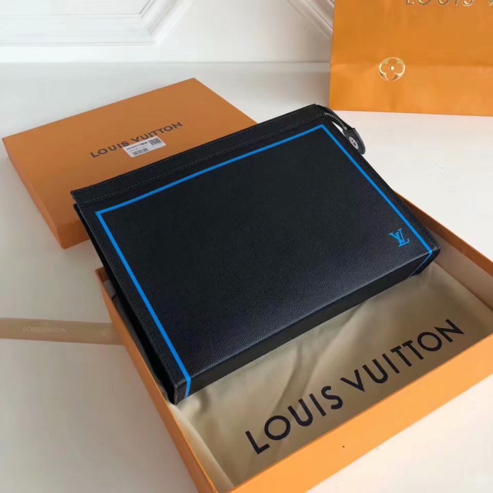 Louis Vuitton M30577 Pochette Voyage Men Clutch Bag Black