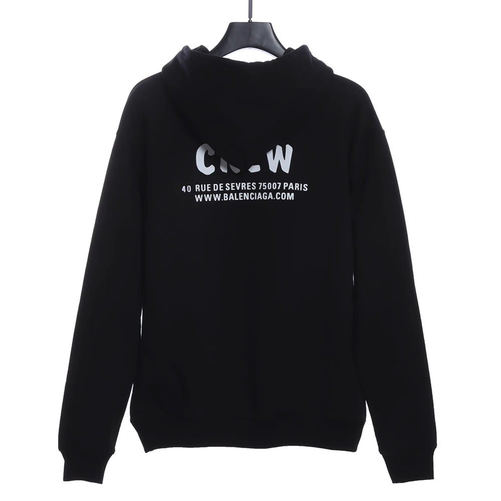 CREW slogan print hoodie