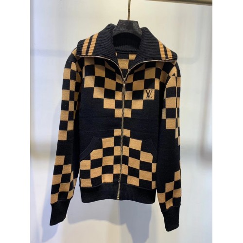 louis vuitton damier knitted coat