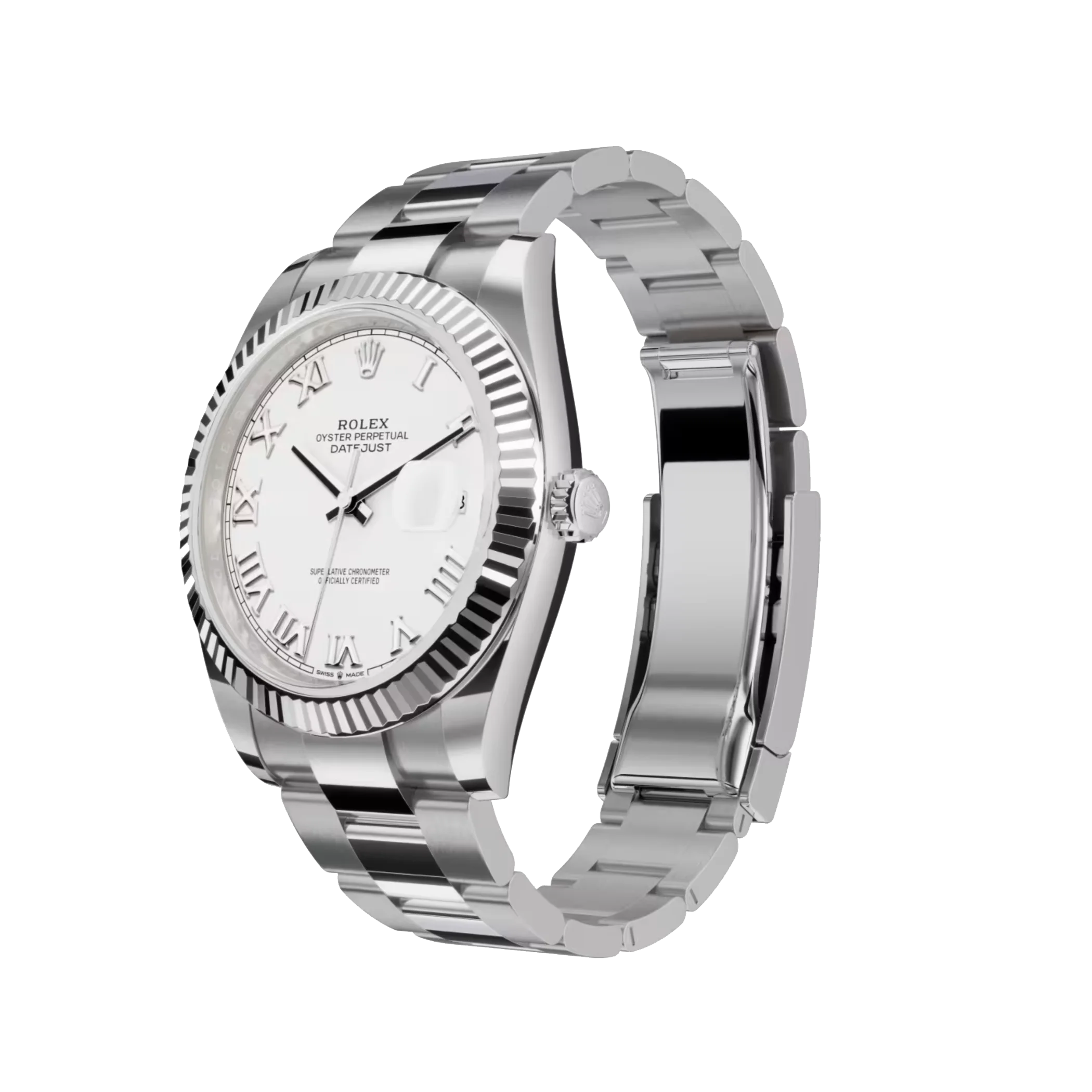 Datejust: Oystersteel and white gold, white dial, Oyster bracelet, m126334-0023