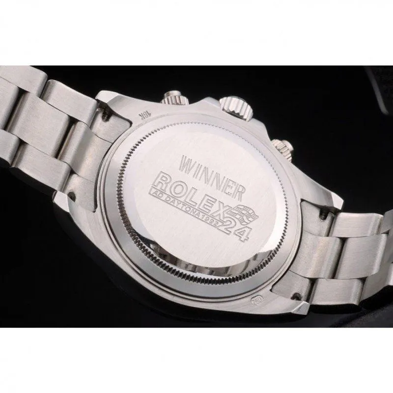 Daytona Cosmograph Rainbow Crystals Bezel Stainless Steep Strap Black Dial 80250