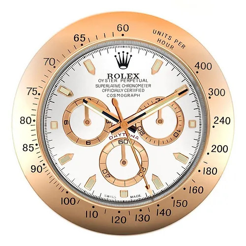 daytona seriesrose gold white wall clock