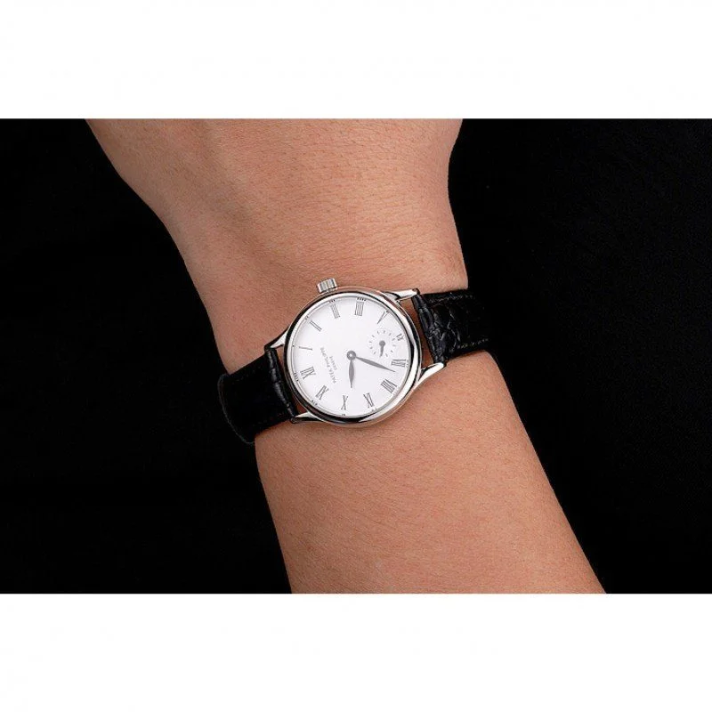 Calatrava Roman Dial White 28 mm, Stainless Steel