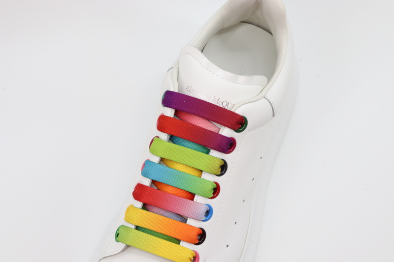 ALEXANDER MCQUEEN SHOW LEATHER PLATFORM TRAINERS SNEAKERS-RAINBOW