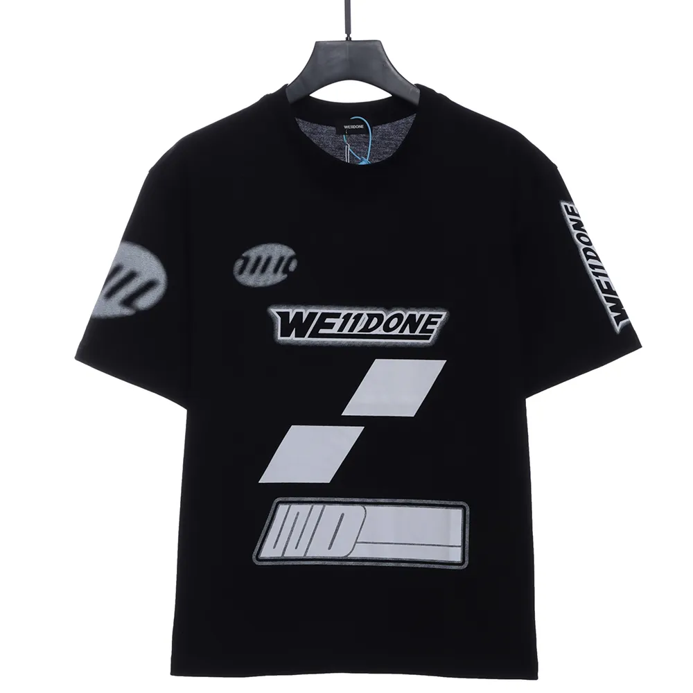 CUTOUT PRINT LOGO T-SHIRT(blue / black)