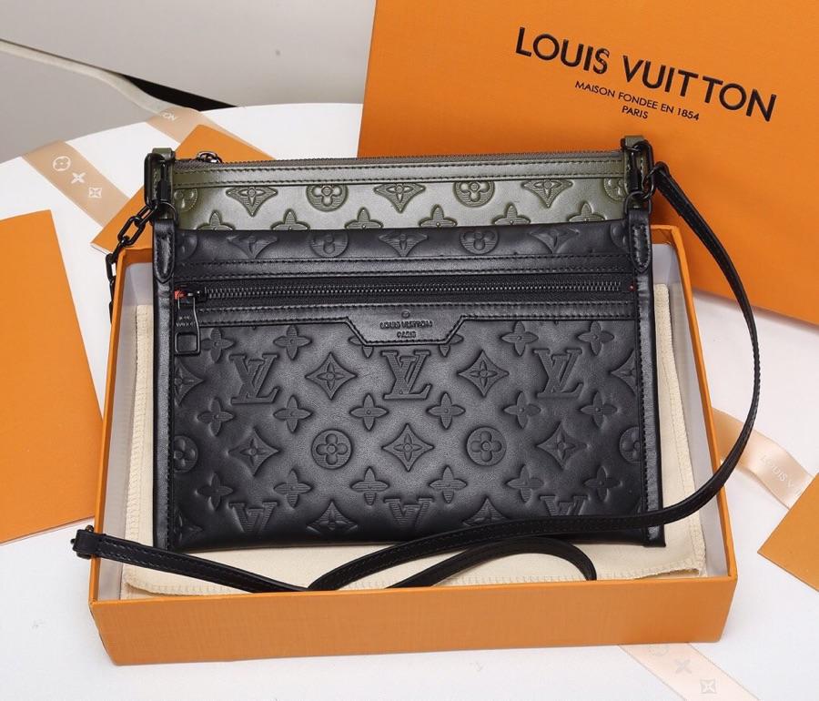 Louis Vuitton Double Flat Messenger Created from Two Separate Zip-close Pouches M44635