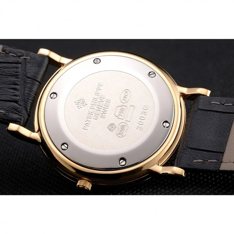 Calatrava Black Dial Roman 40 mm, Yellow Gold Plated