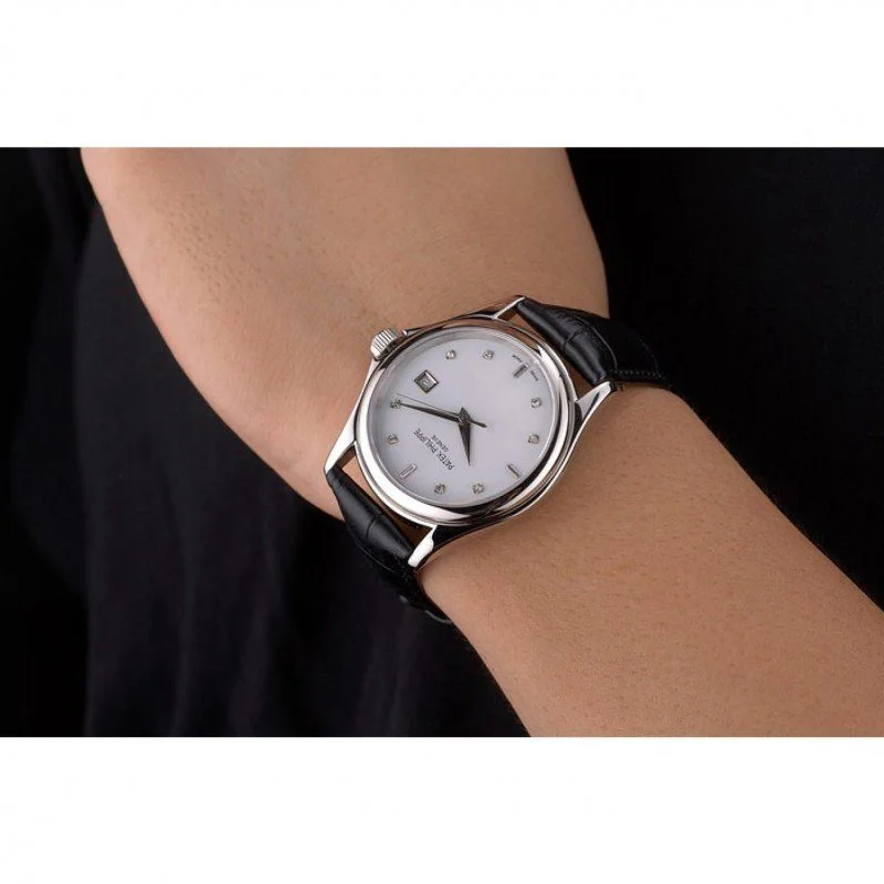 Geneve Calatrava Crystal Dial White 38 mm, Stainless Steel