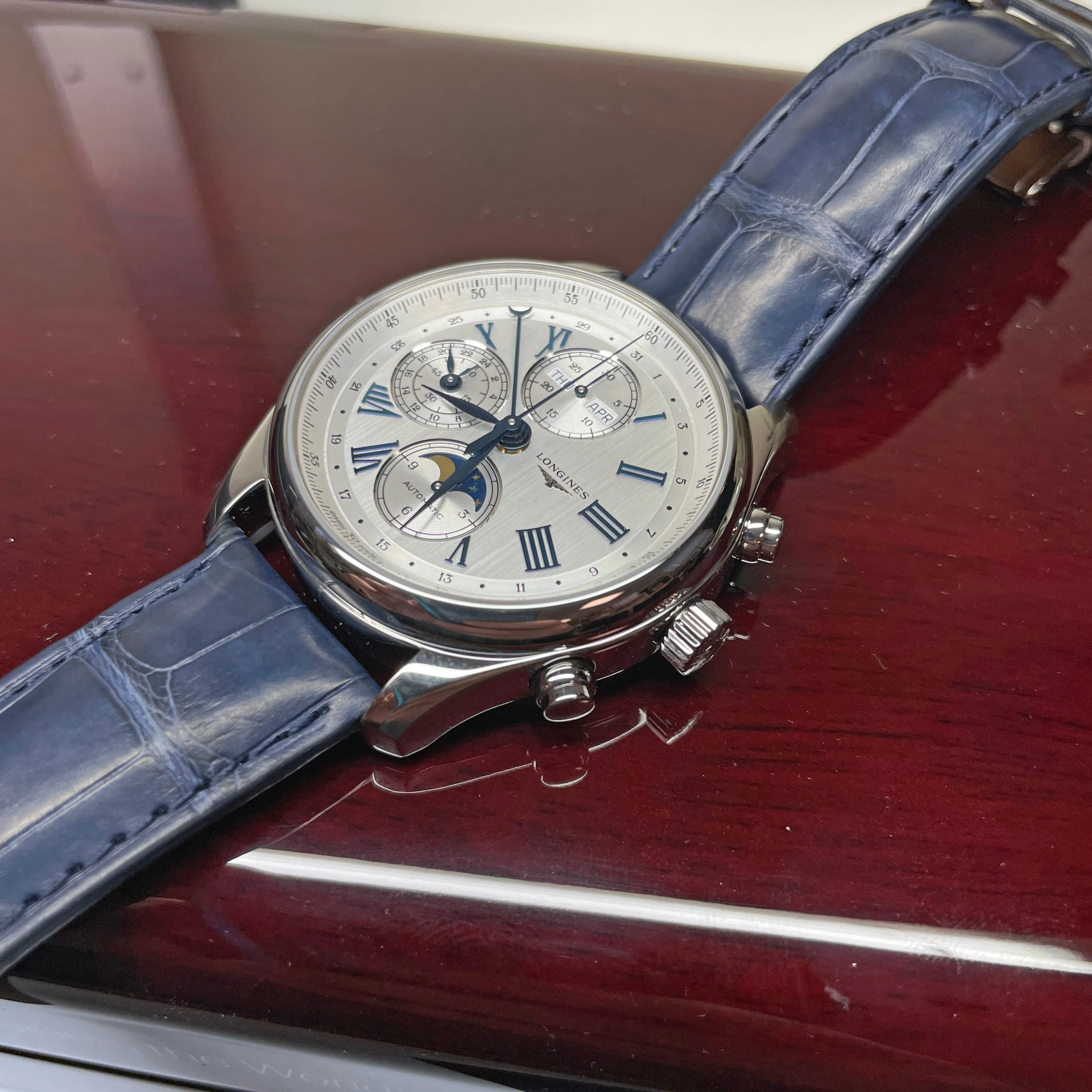Masters Silver Blue Moon 42mm Watch L2.773.4.71.2