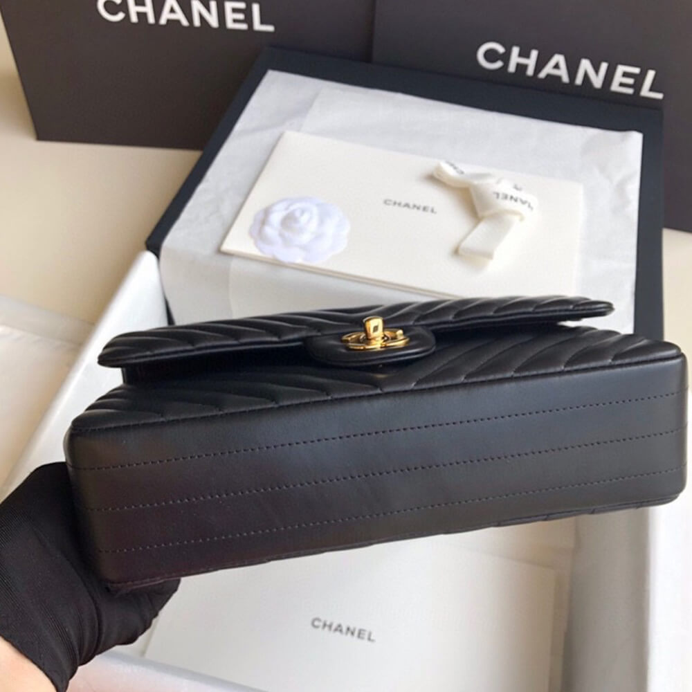 Chanel Classic Chevron Tweed Medium Flap