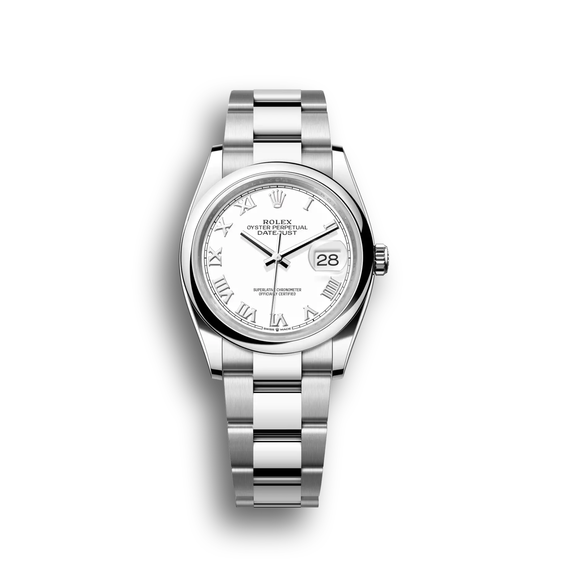 Datejust: Oystersteel, white, m126200-0008