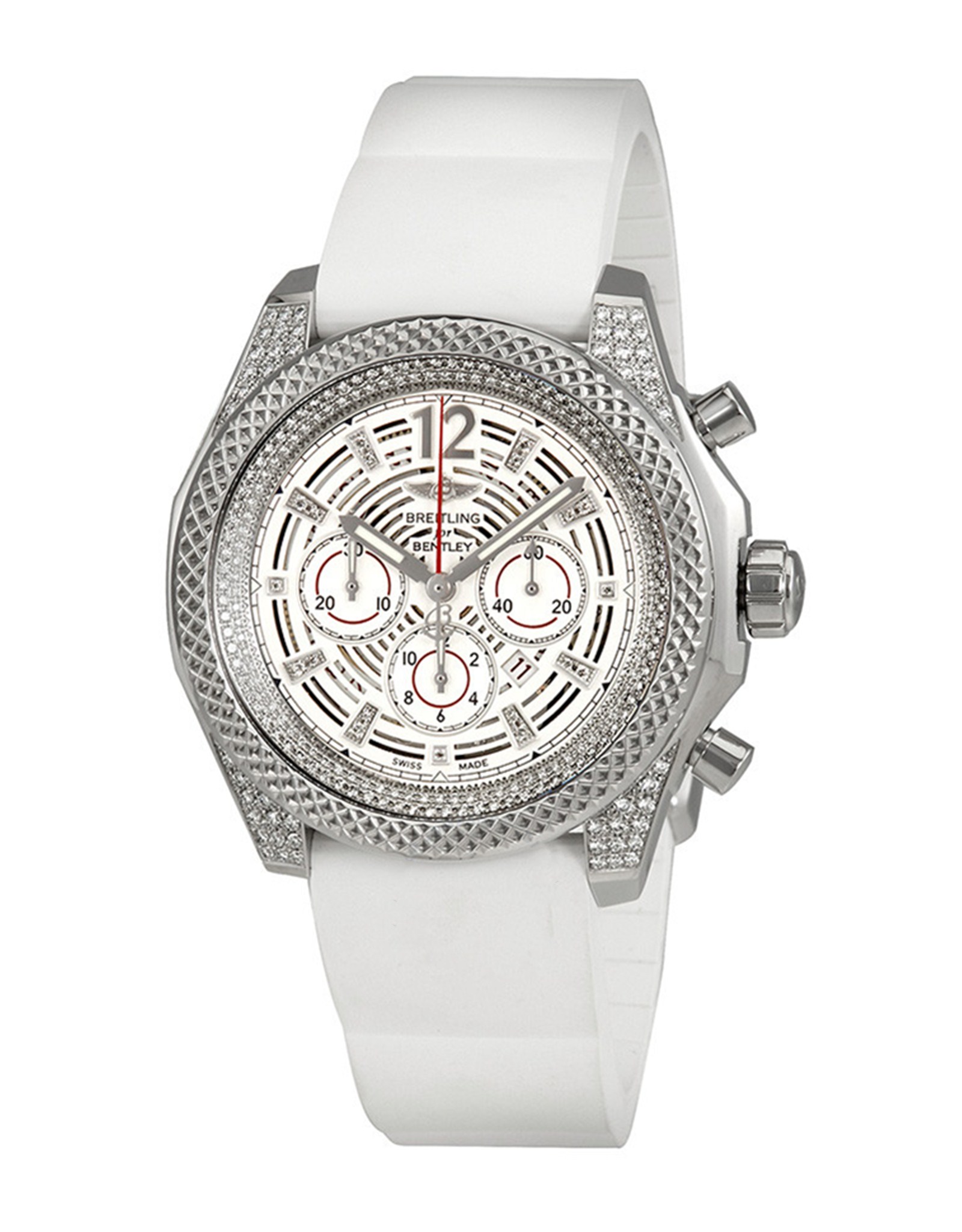 Bentley Silver Dial White Rubber Strap A41390AP G788WHRD